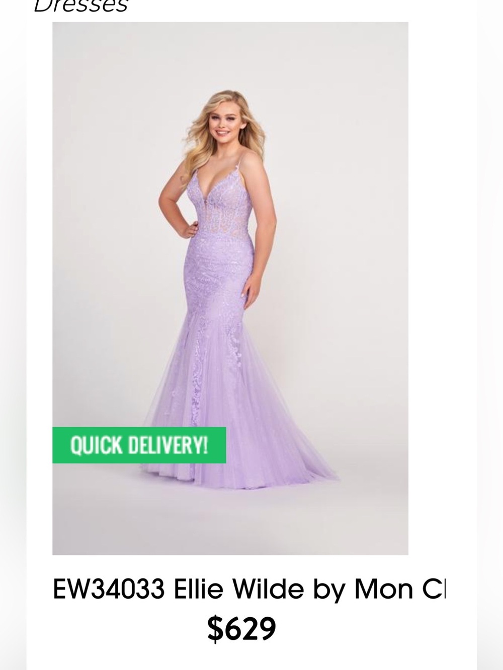 ellie wilde light purple prom dress from GLAM